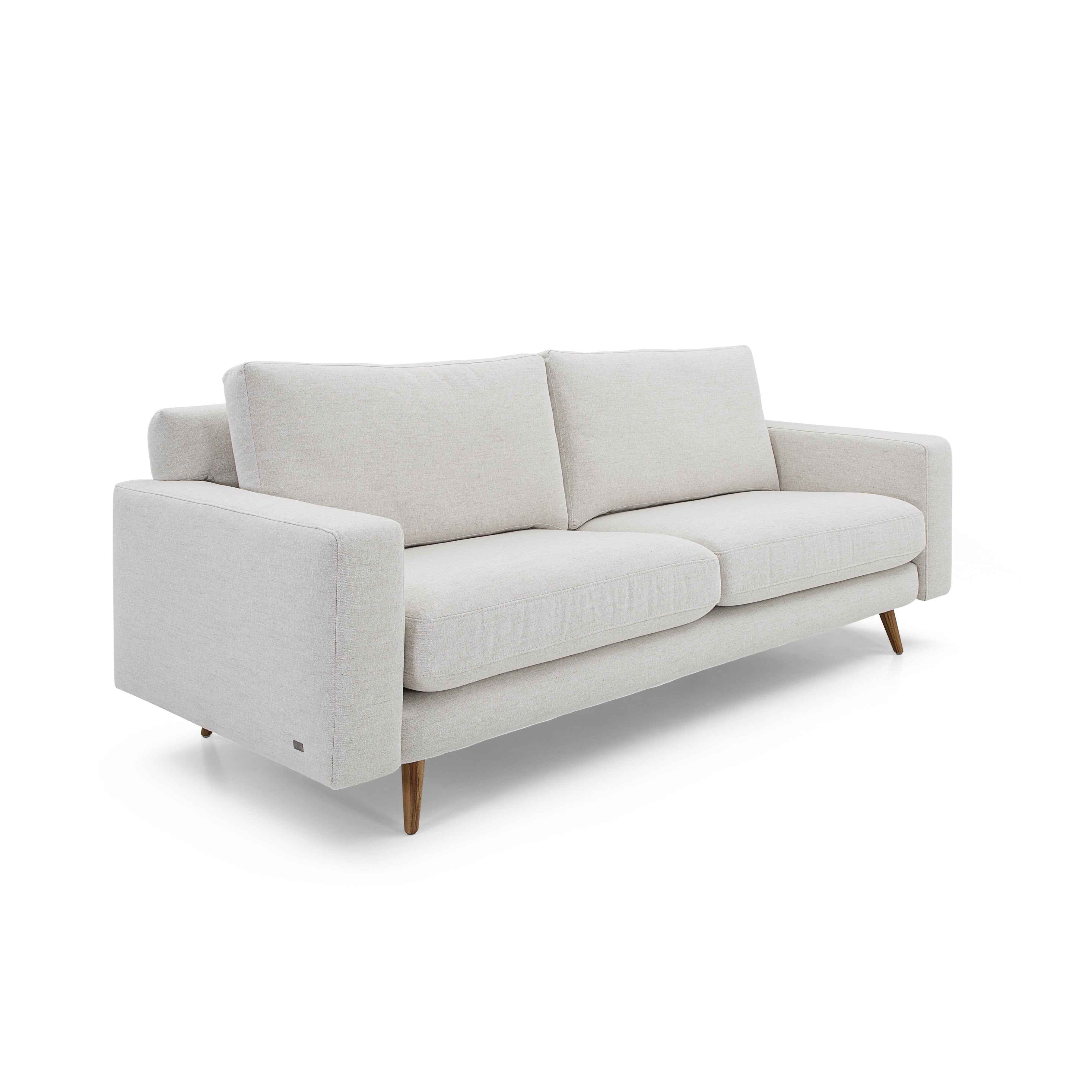 BELT 3 Seats Sofa in Teak and Light Beige fabric