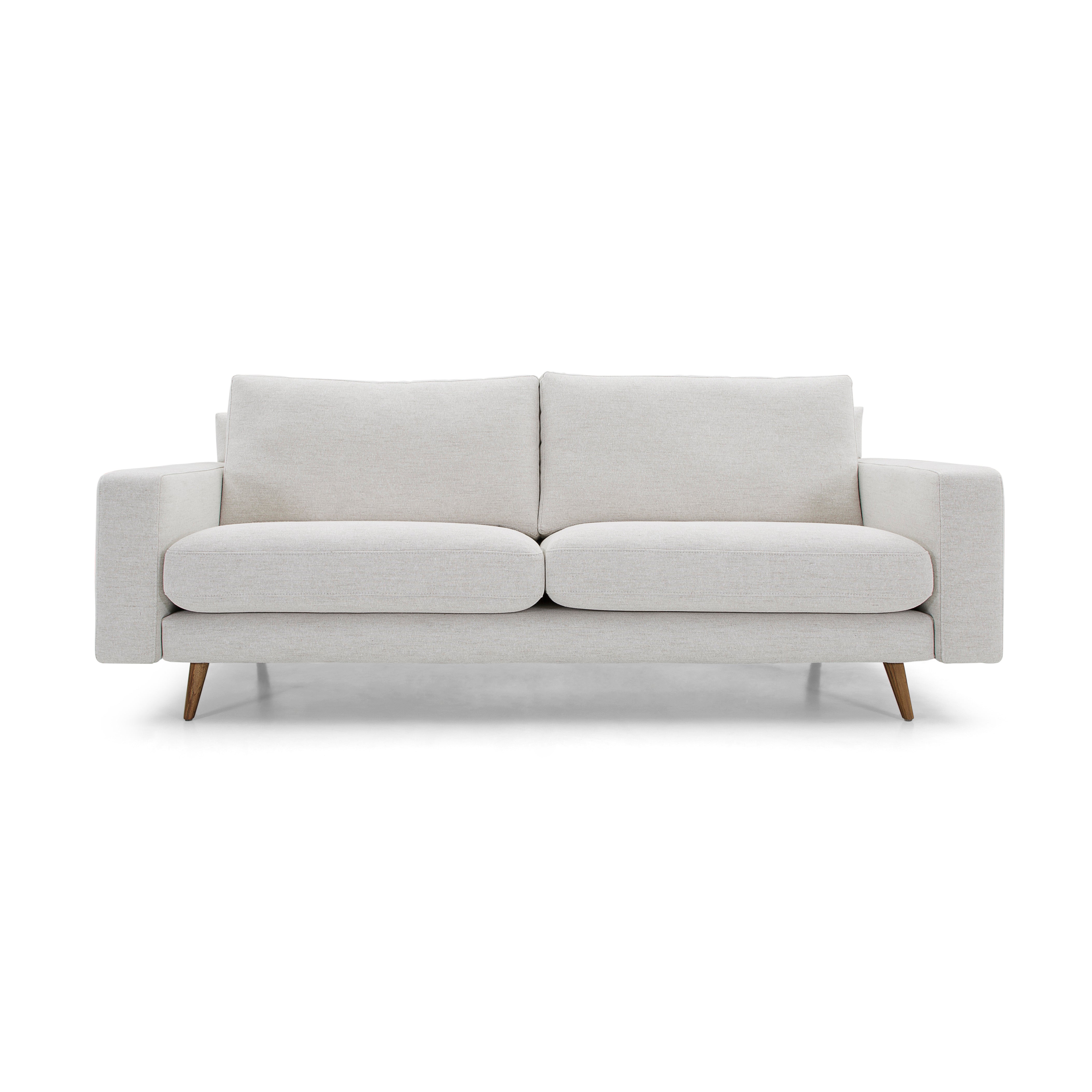 BELT 3 Seats Sofa in Teak and Light Beige fabric