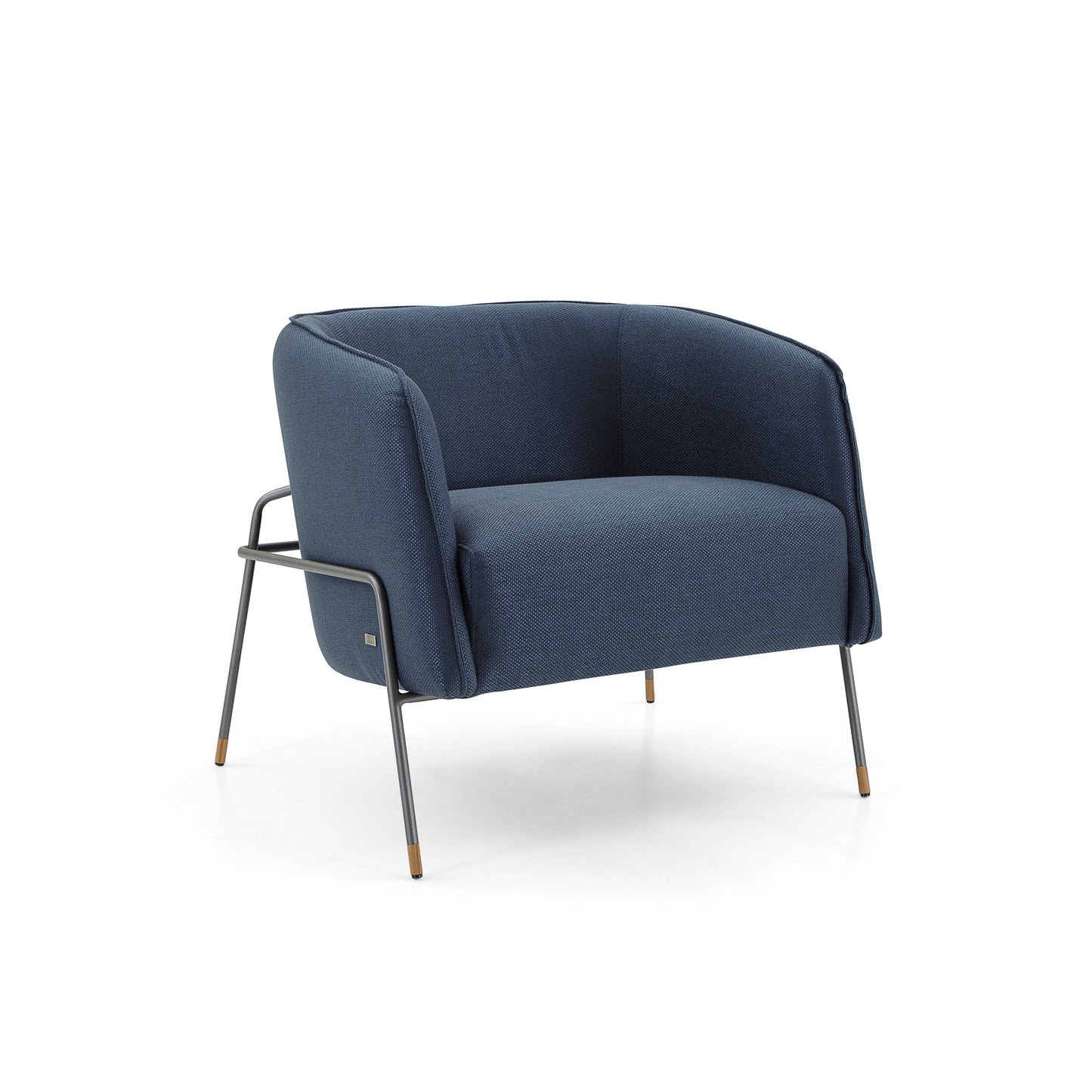 BELLA Armchair in Graphite and Dark Blue fabric