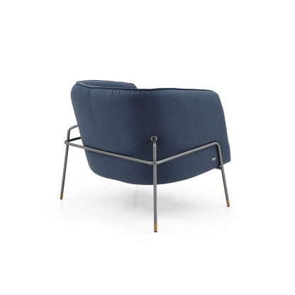 BELLA Armchair in Graphite and Dark Blue fabric