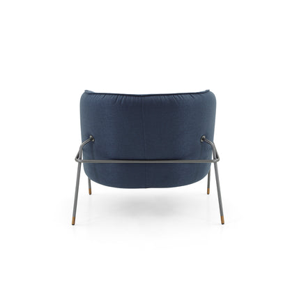 BELLA Armchair in Graphite and Dark Blue fabric