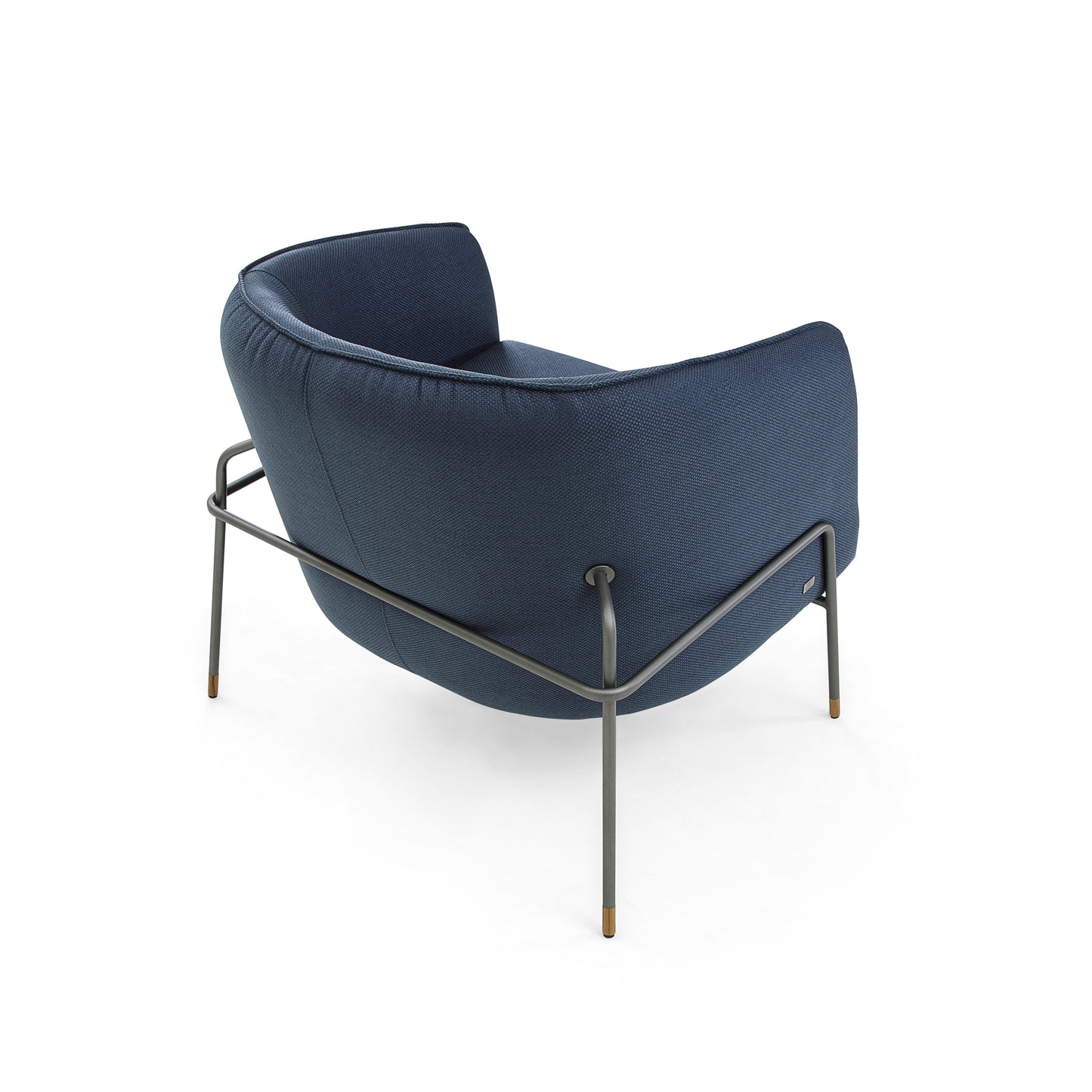 BELLA Armchair in Graphite and Dark Blue fabric