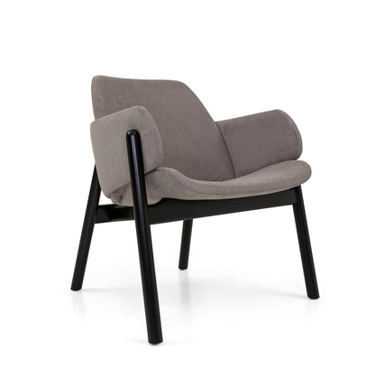 ABOVE Armchair in Black finish and Gray fabric