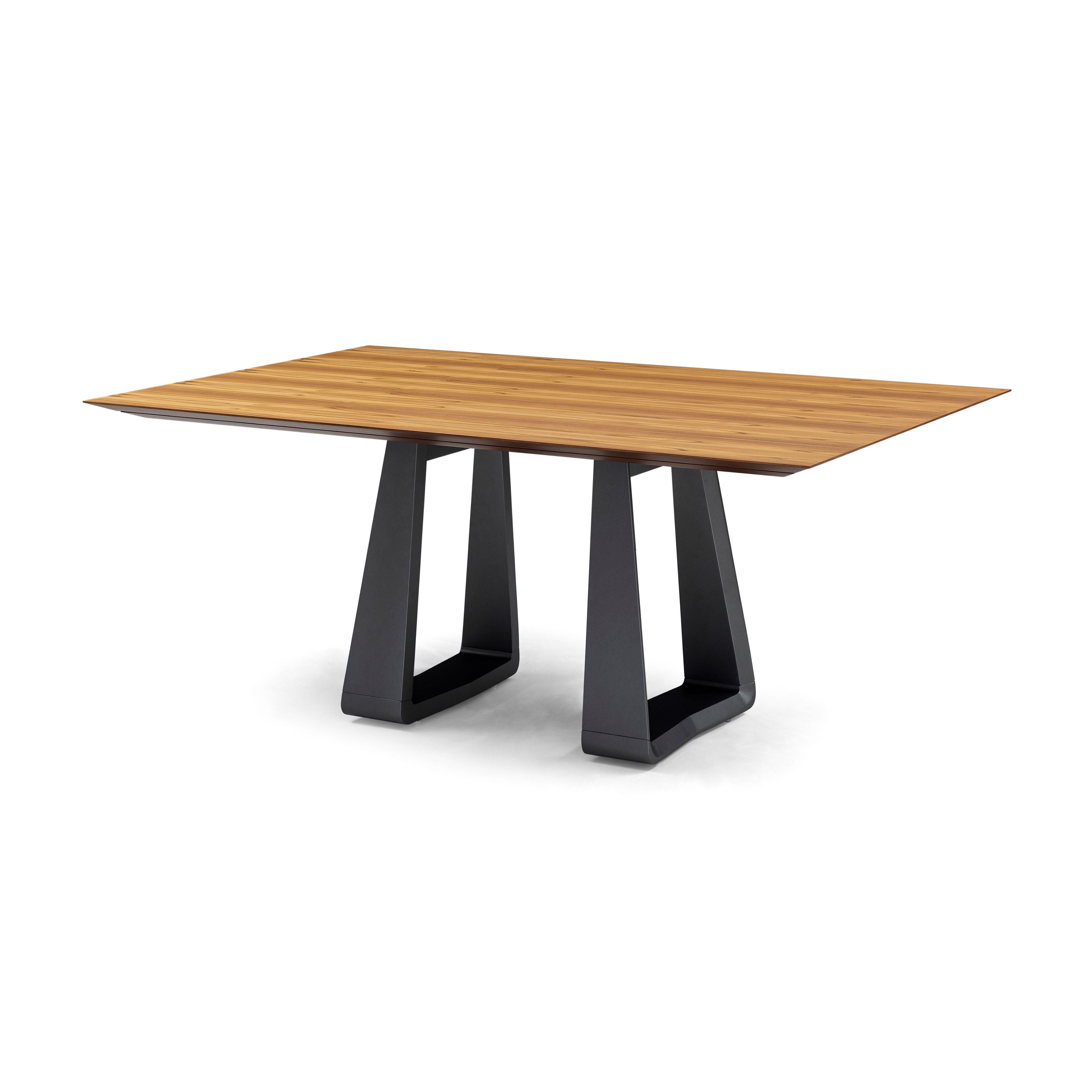 WING Dining Table in Teak and Graphite finish 98"