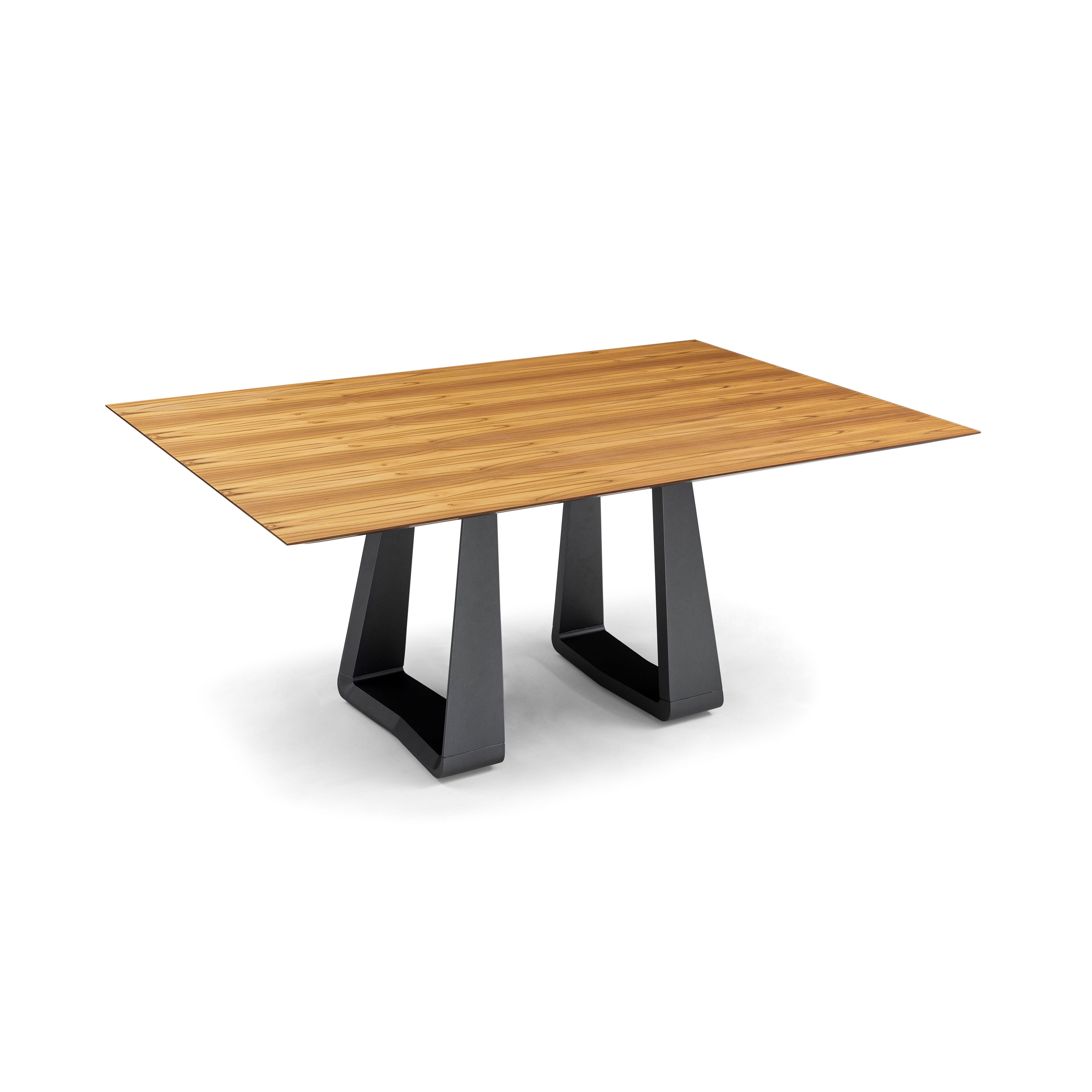 WING Dining Table in Teak and Graphite finish 67"