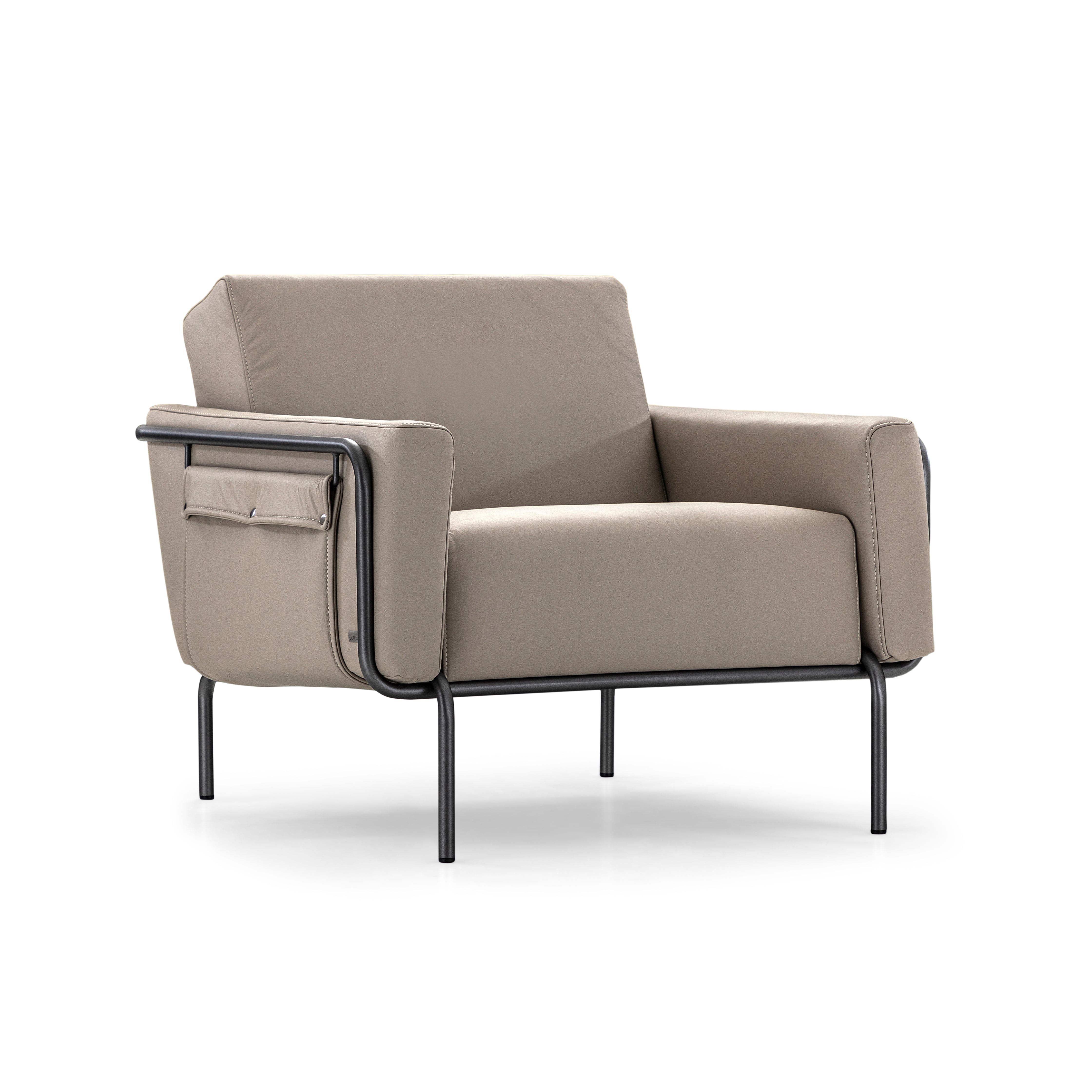 TREND Armchair in Graphite with Cream Leather