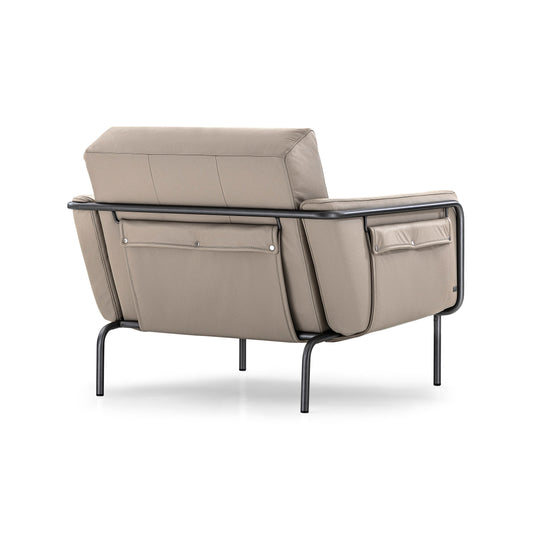 TREND Armchair in Graphite with Cream Leather