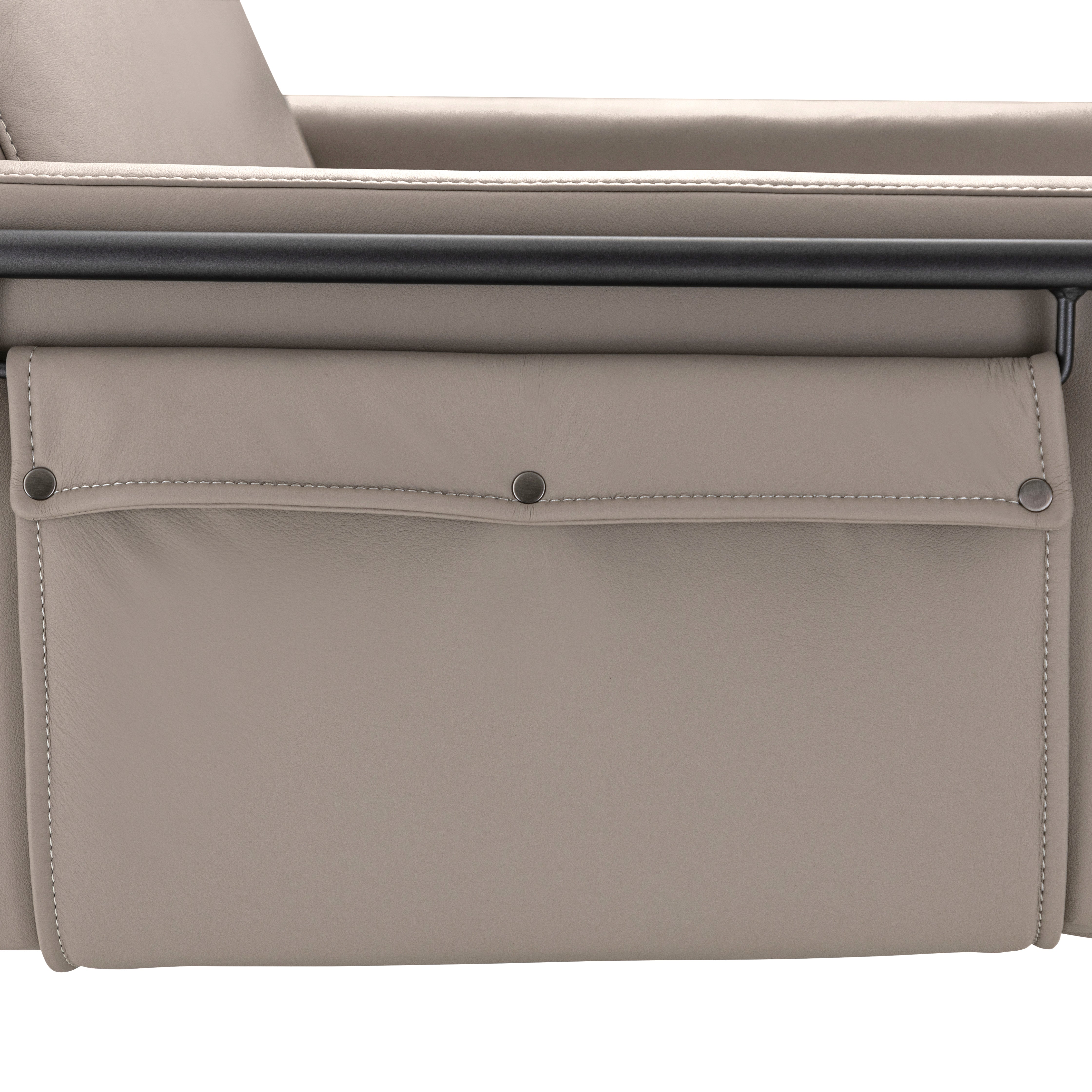 TREND Armchair in Graphite with Cream Leather