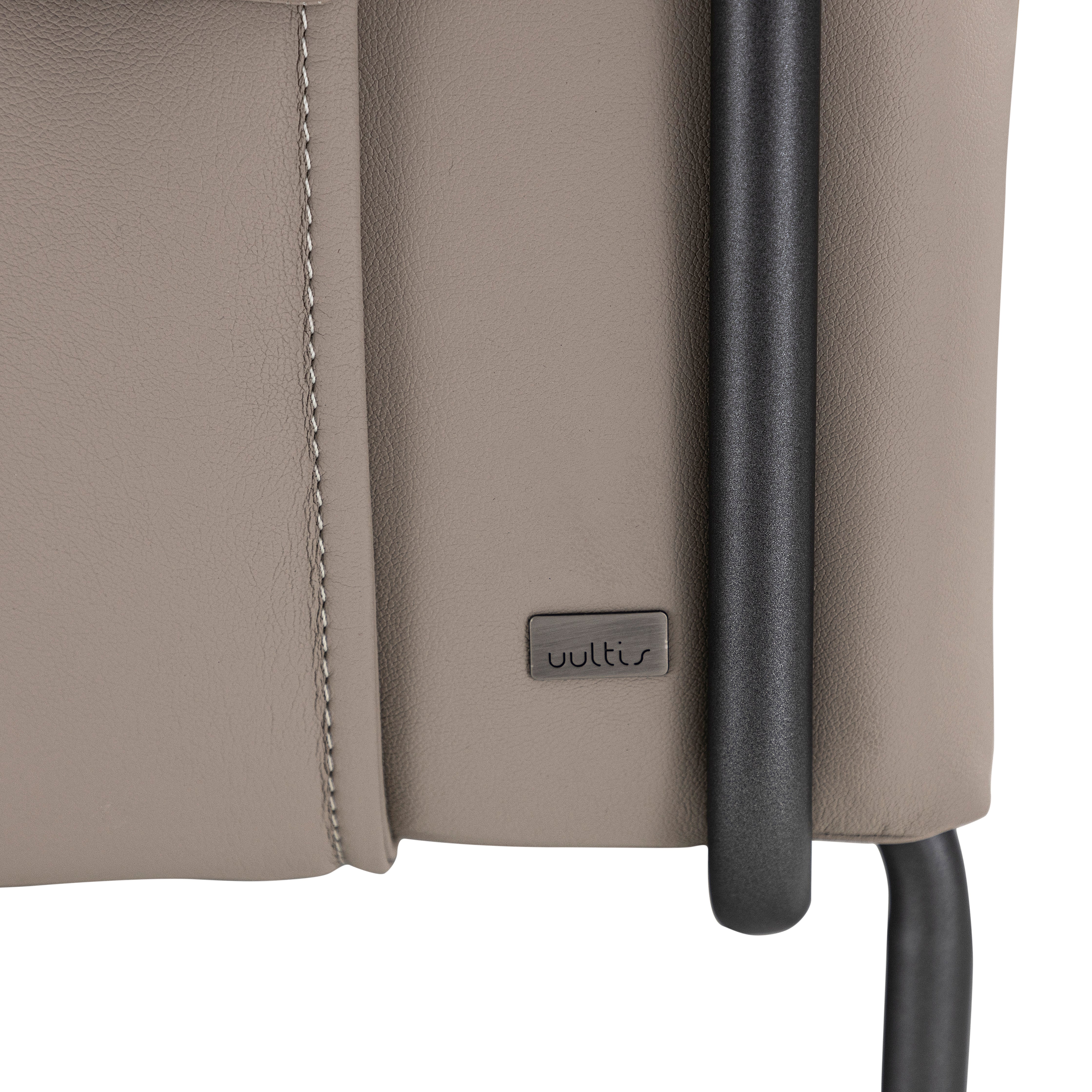 TREND Armchair in Graphite with Cream Leather