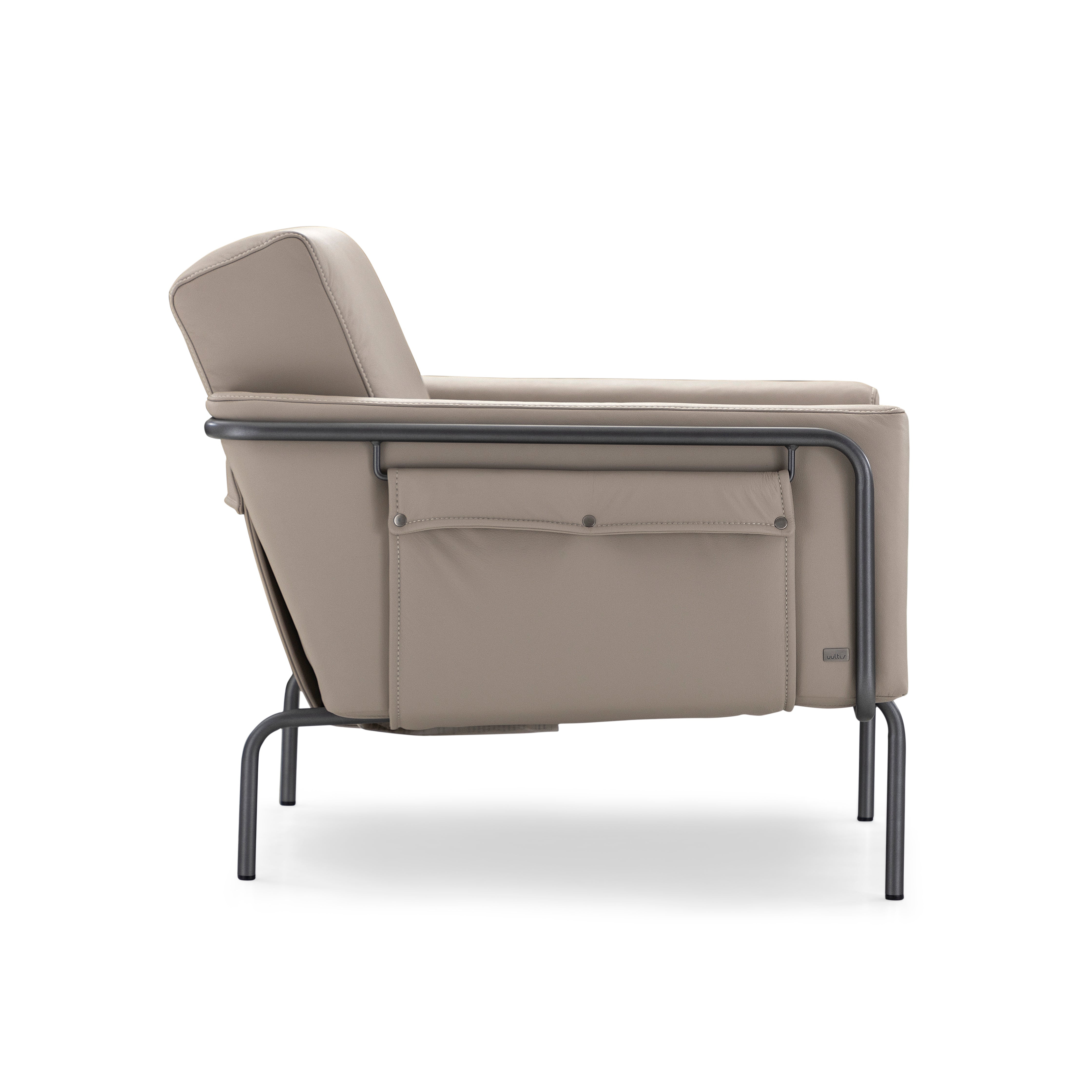 TREND Armchair in Graphite with Cream Leather