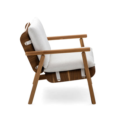 TAI Armchair in Teak and Ivory fabric