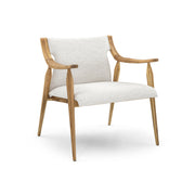 MINCE Armchair in Teak and Light Beige fabric