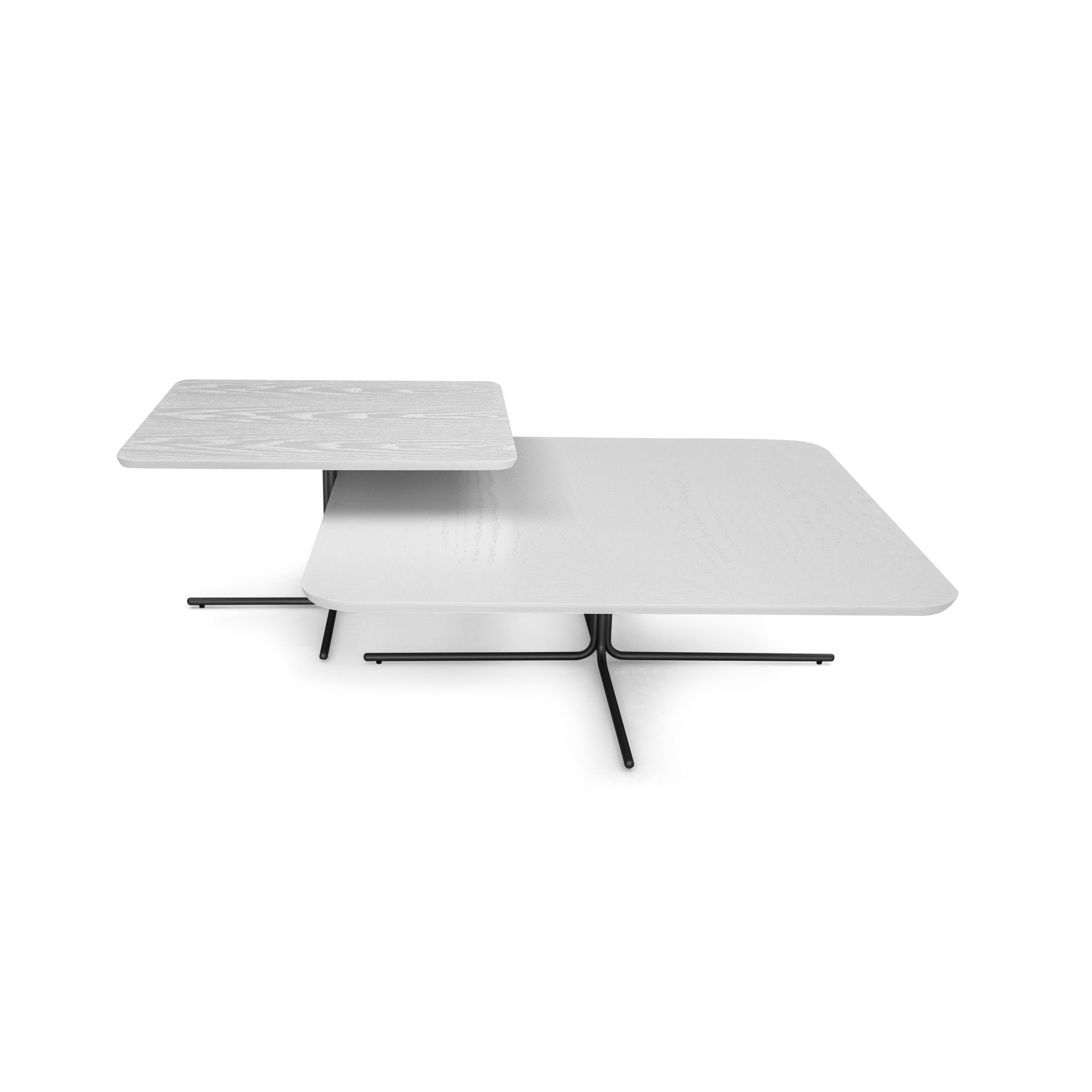 PLATO Coffee Table in White Oak and Graphite 20"