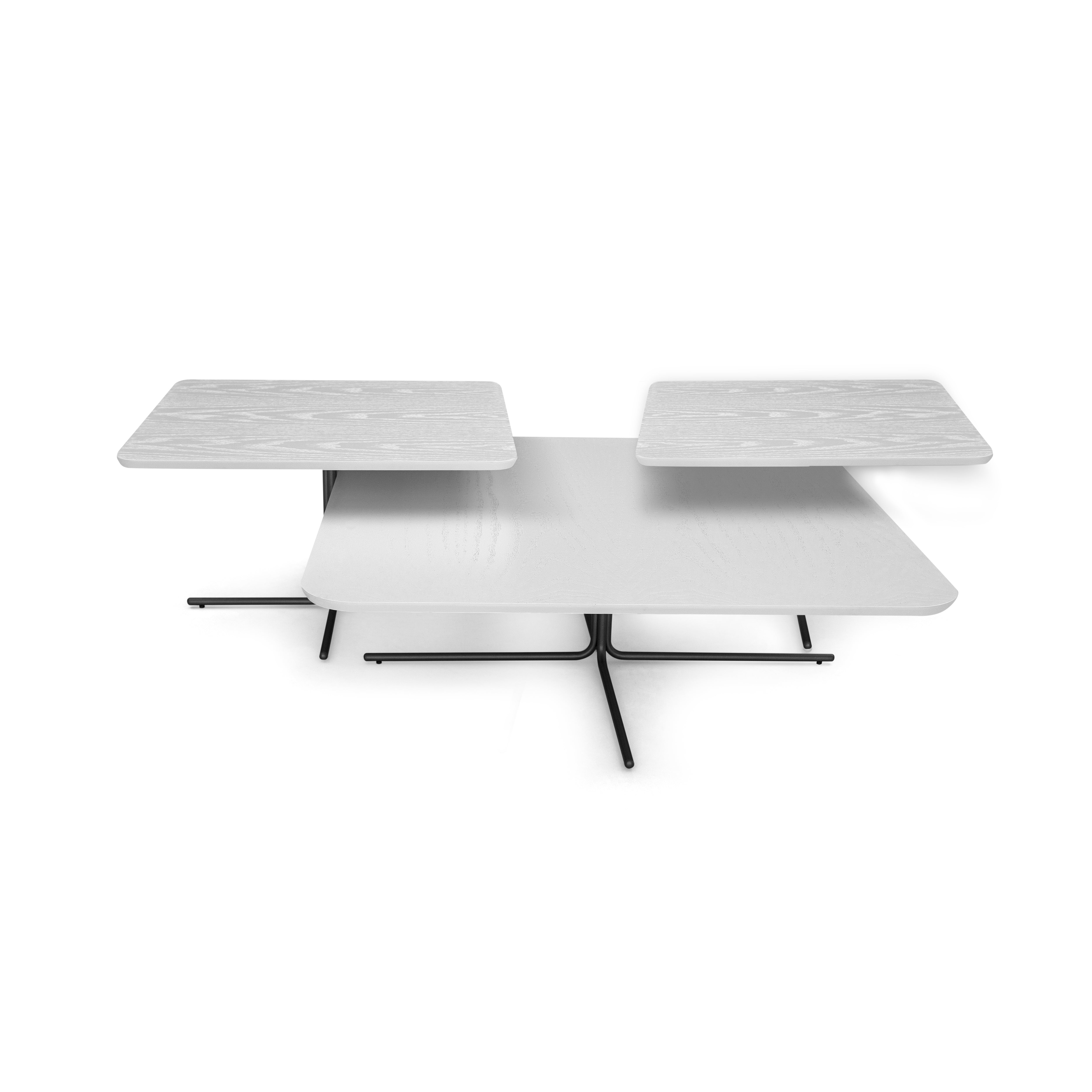 PLATO Coffee Table in White Oak and Graphite 20"