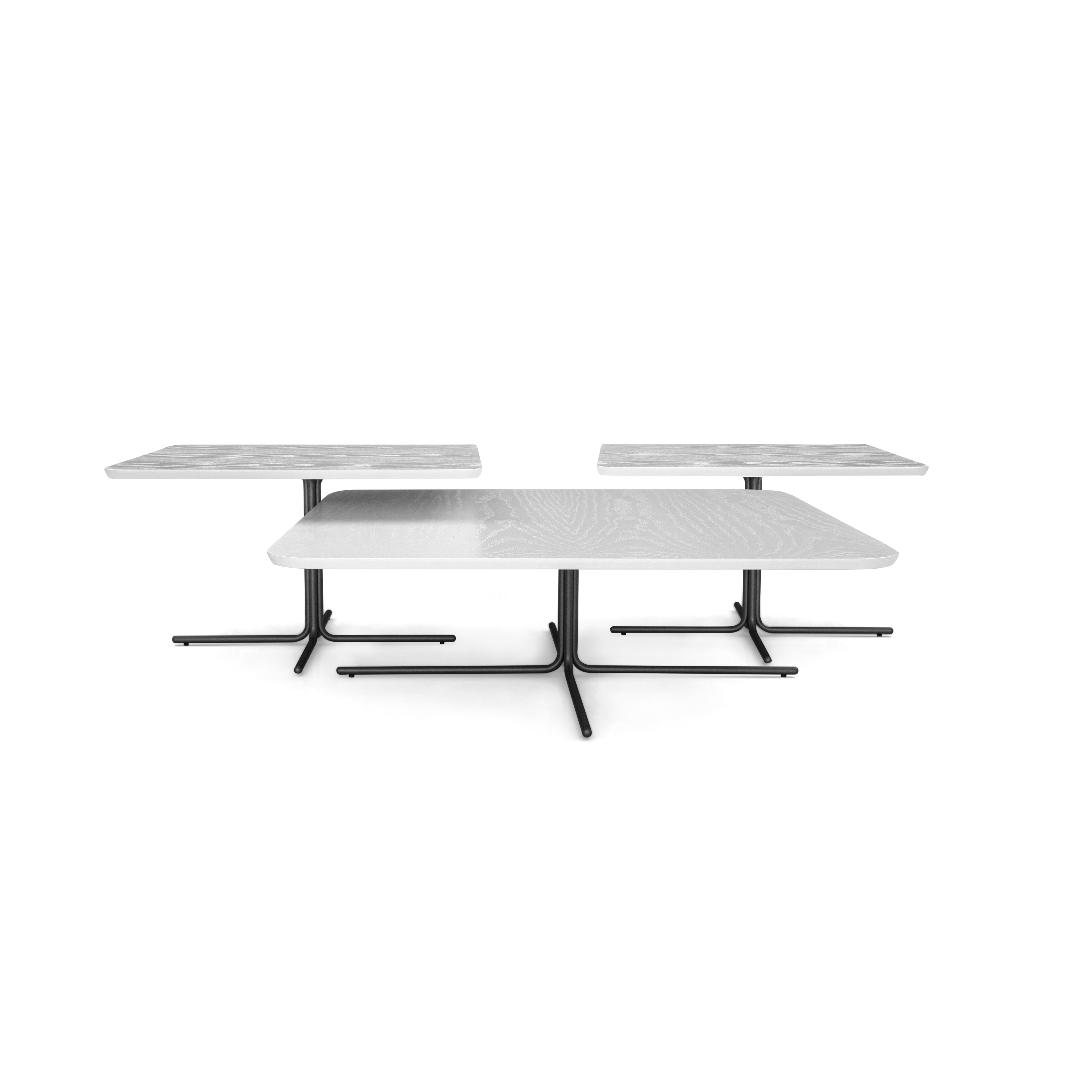 PLATO Coffee Table in White Oak and Graphite 20"
