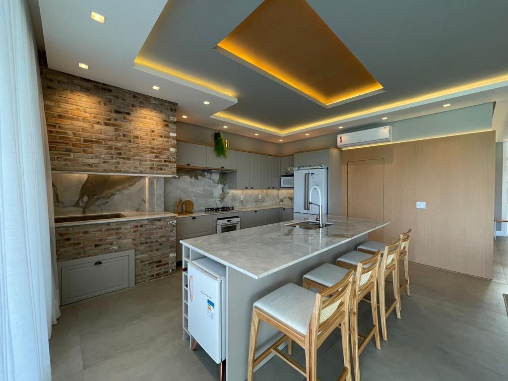 SOTTO Counter Stool in Teak, Light Beige fabric and Natural cane