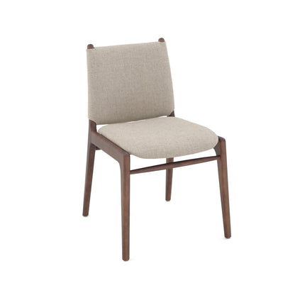 CAPPIO Dining Chair in Walnut and Taupe fabric