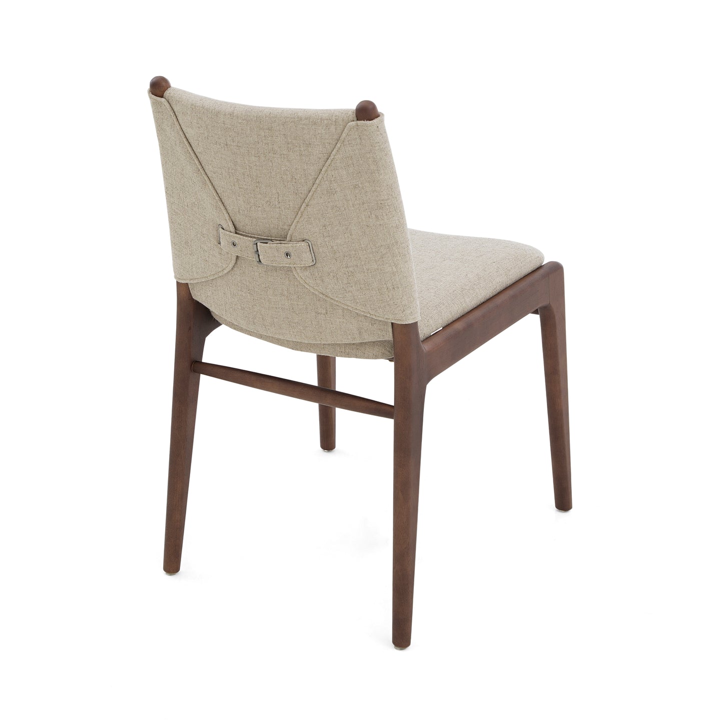 CAPPIO Dining Chair in Walnut and Taupe fabric