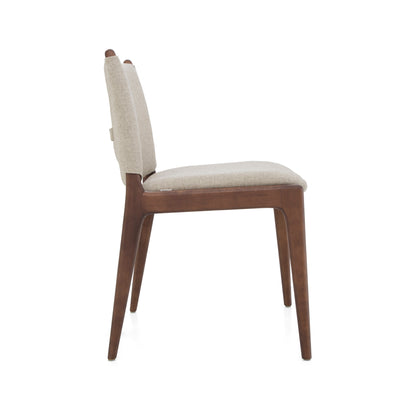 CAPPIO Dining Chair in Walnut and Taupe fabric