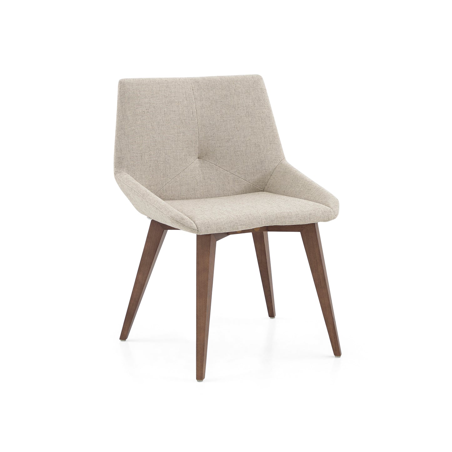 CUBI Dining Chair in Walnut and Taupe fabric