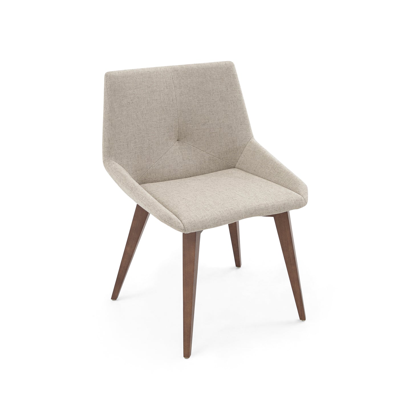 CUBI Dining Chair in Walnut and Taupe fabric