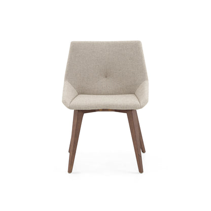 CUBI Dining Chair in Walnut and Taupe fabric