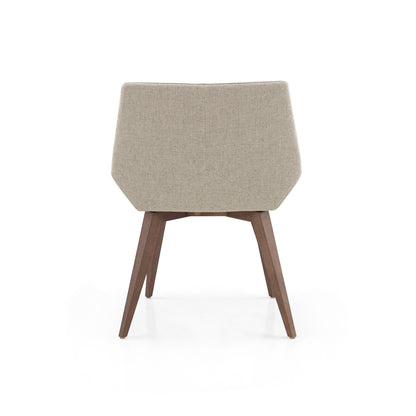 CUBI Dining Chair in Walnut and Taupe fabric