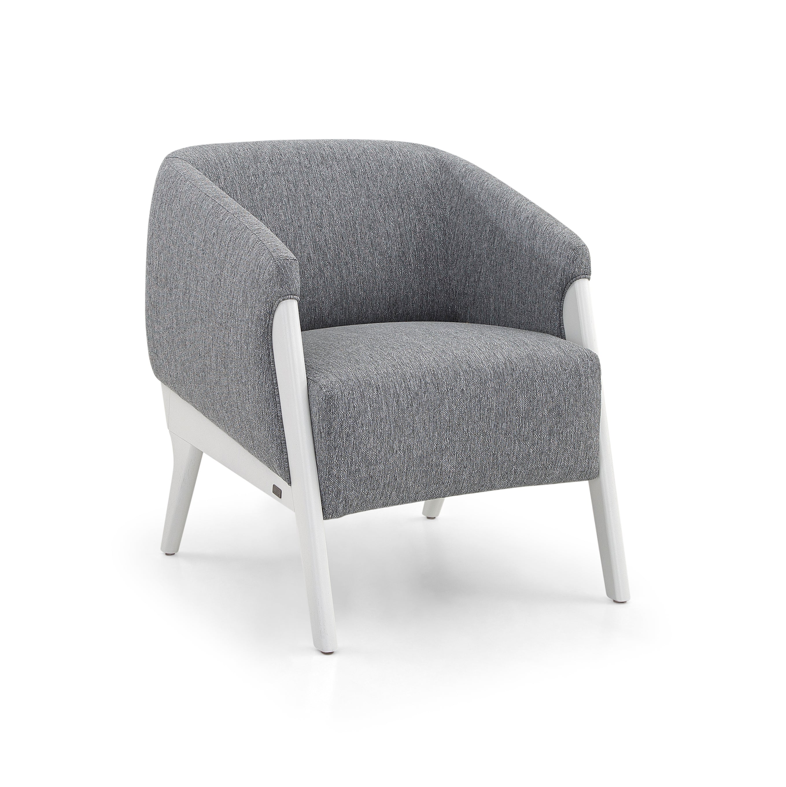 ABRA Armchair in White finish and Gray fabric