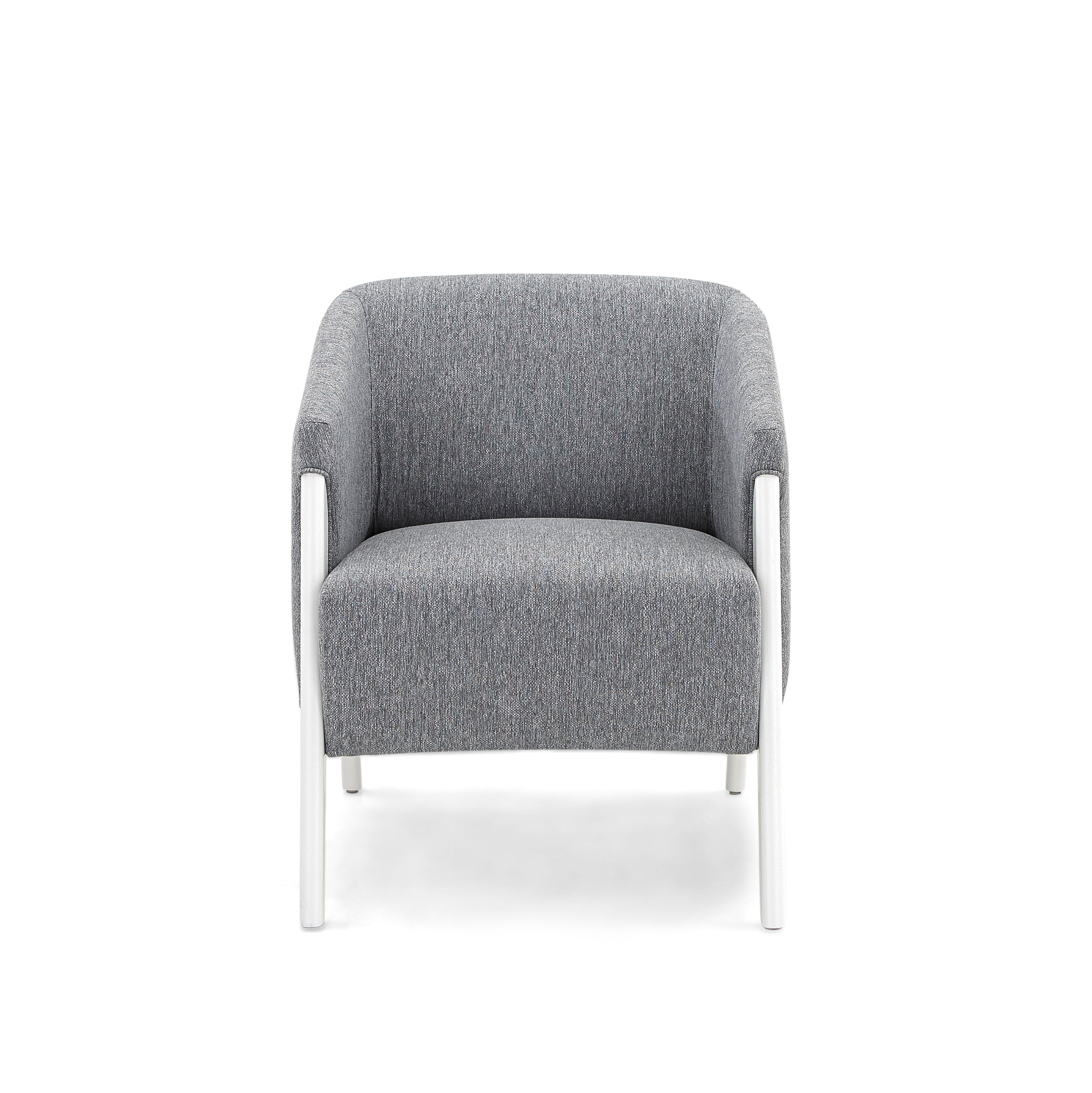 ABRA Armchair in White finish and Gray fabric