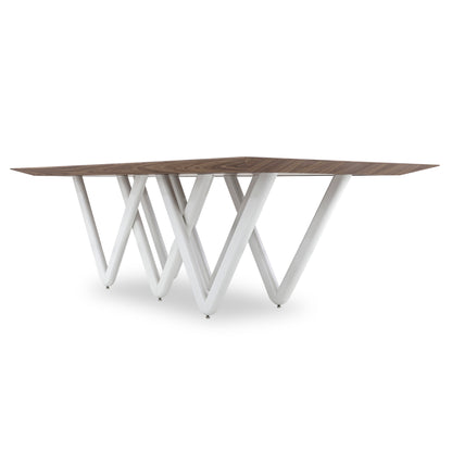 DABLIO Dining Table in Walnut and White 98"