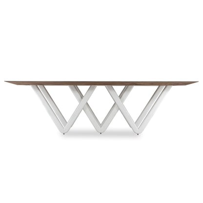 DABLIO Dining Table in Walnut and White 98"