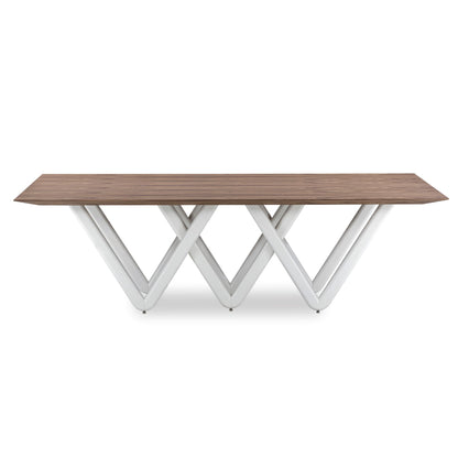 DABLIO Dining Table in Walnut and White 98"