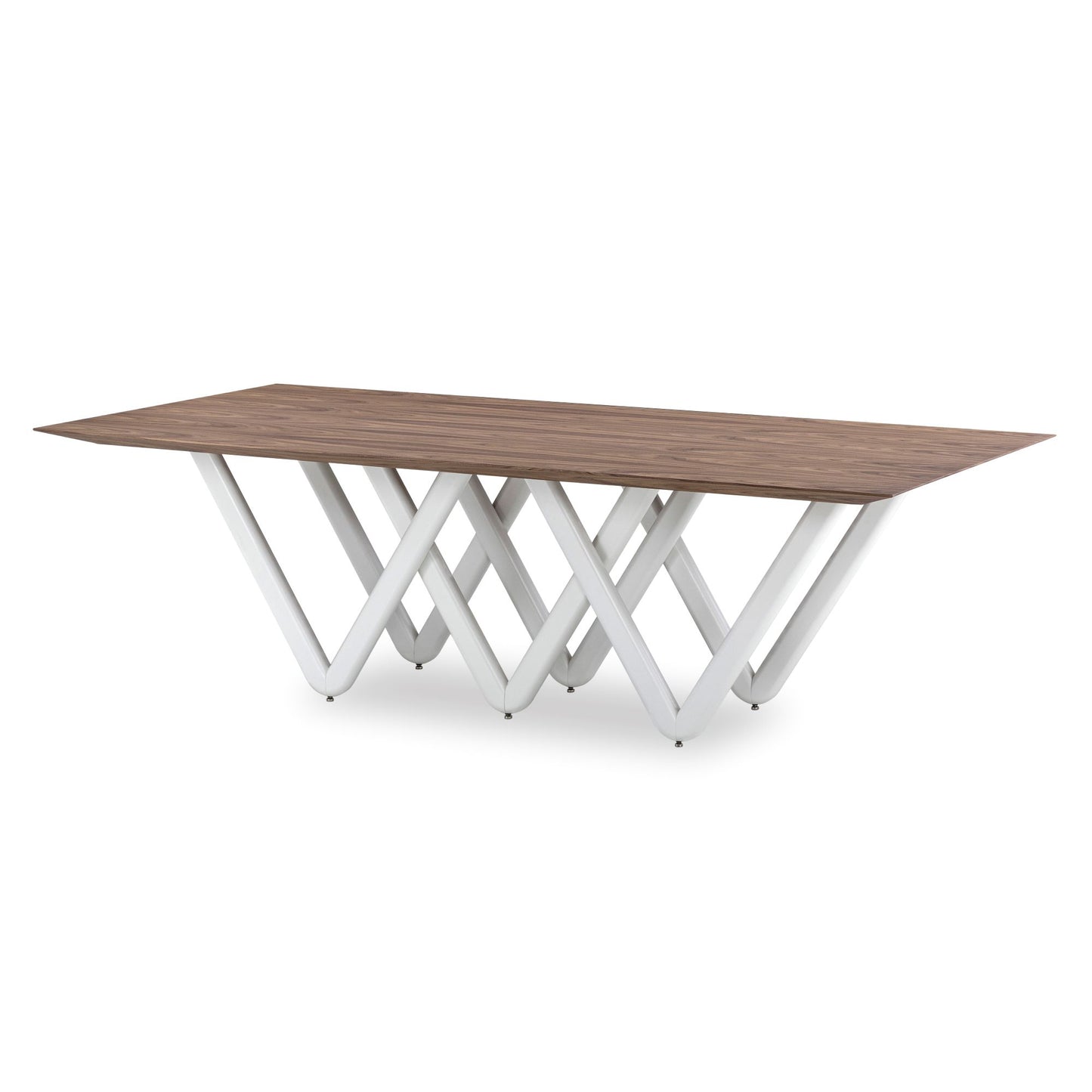 DABLIO Dining Table in Walnut and White 98"