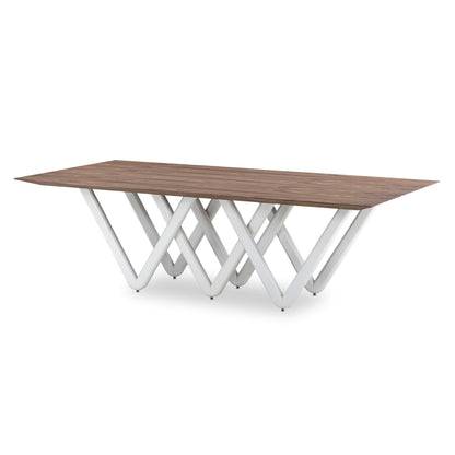 DABLIO Dining Table in Walnut and White 98"