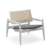 SOHO Armchair in White finish and Gray fabric