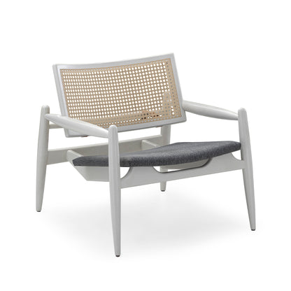 SOHO Armchair in White finish and Gray fabric