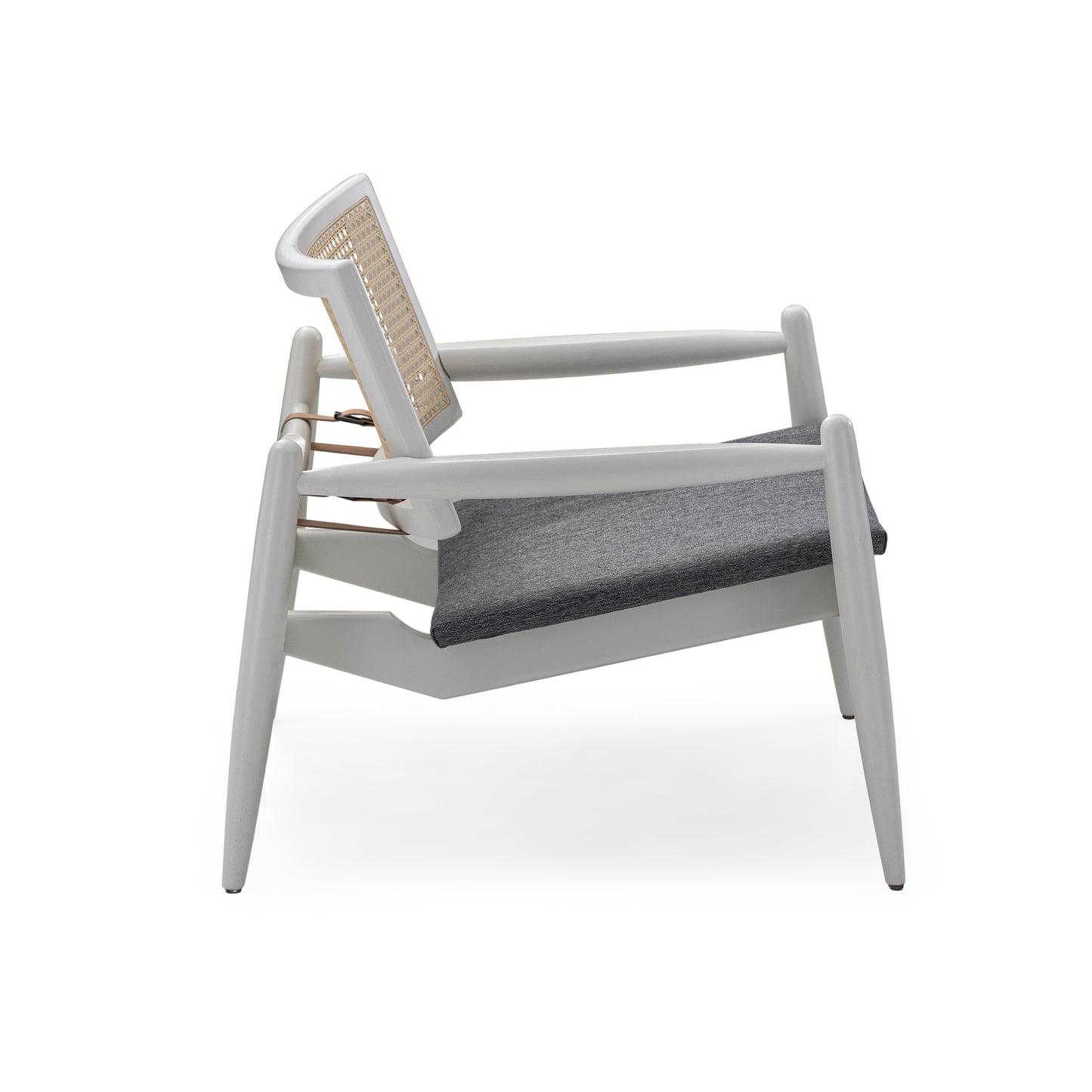 SOHO Armchair in White finish and Gray fabric