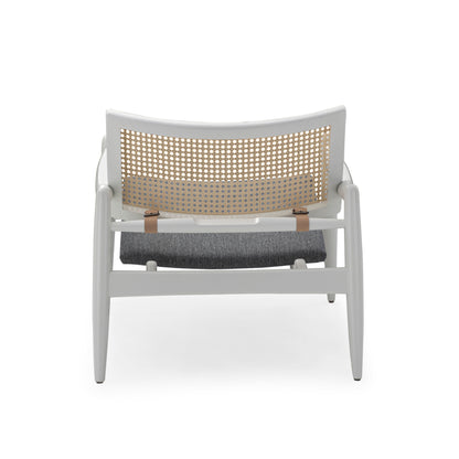 SOHO Armchair in White finish and Gray fabric