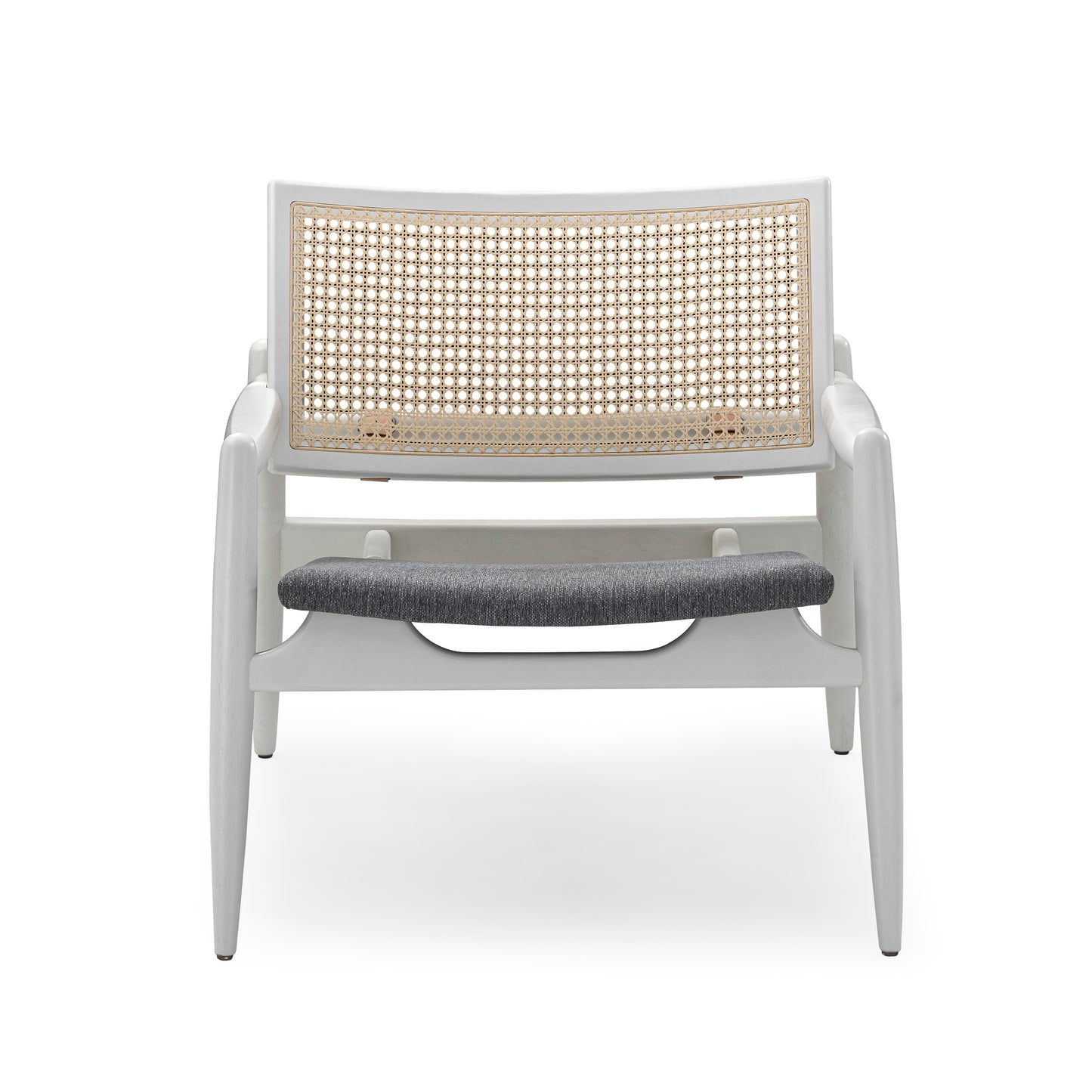 SOHO Armchair in White finish and Gray fabric