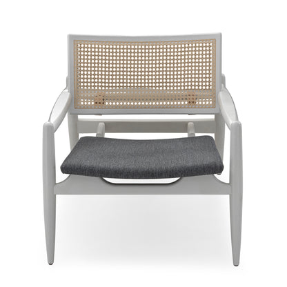 SOHO Armchair in White finish and Gray fabric