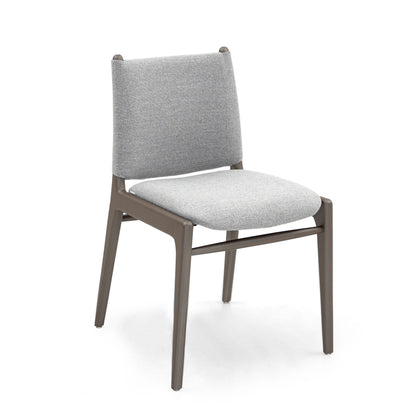 CAPPIO Dining Chair in Chocolate finish and Light Gray fabric