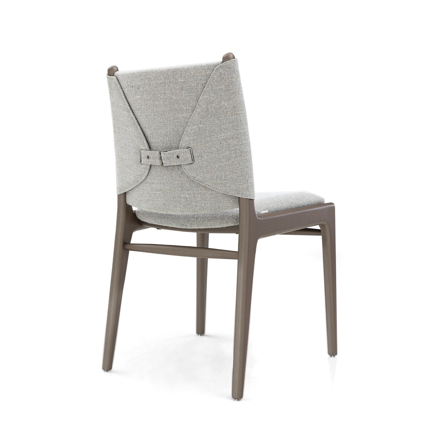 CAPPIO Dining Chair in Chocolate finish and Light Gray fabric