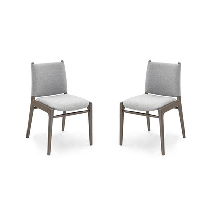 CAPPIO Dining Chair in Chocolate finish and Light Gray fabric