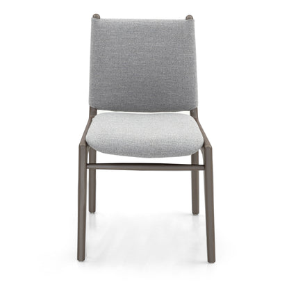 CAPPIO Dining Chair in Chocolate finish and Light Gray fabric