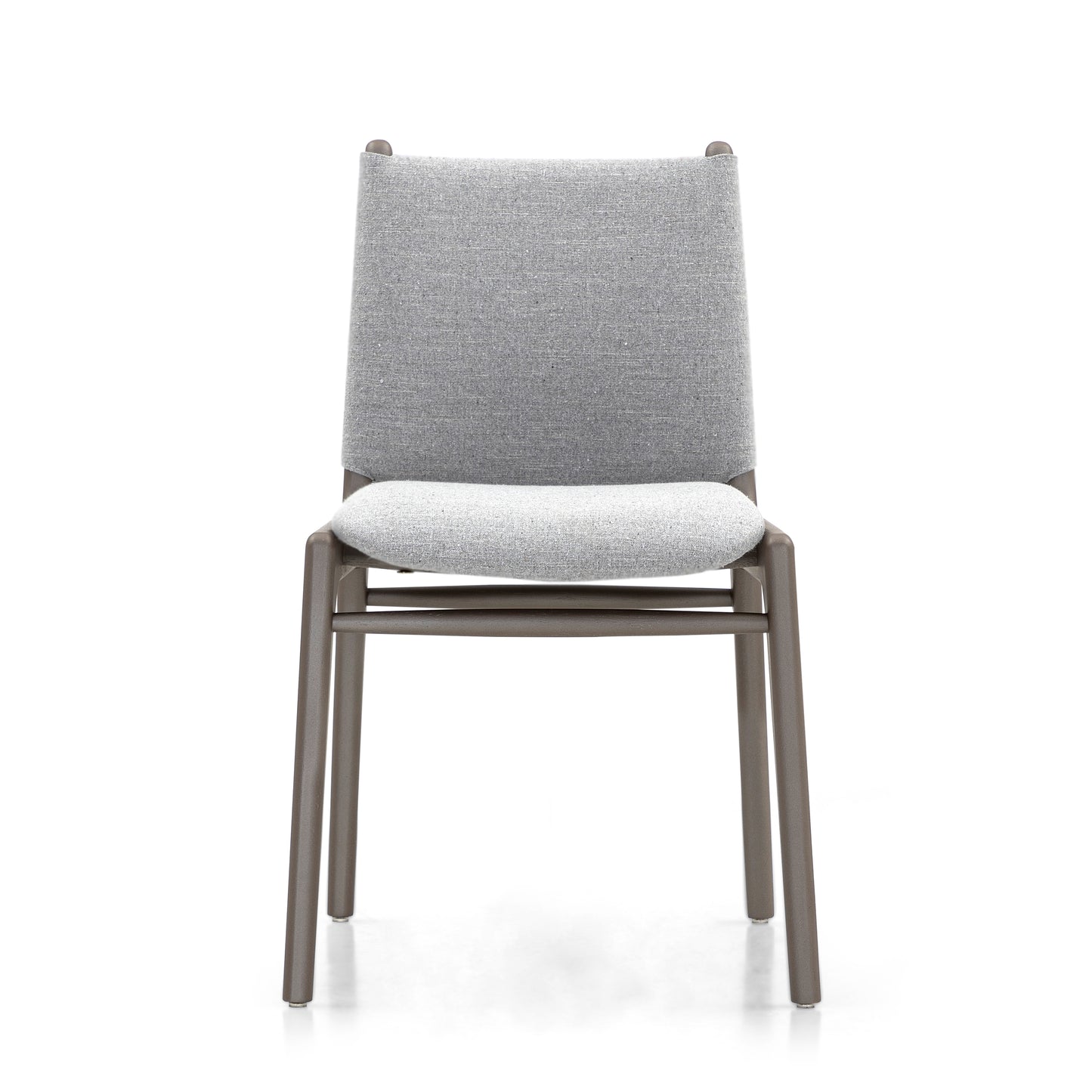 CAPPIO Dining Chair in Chocolate finish and Light Gray fabric