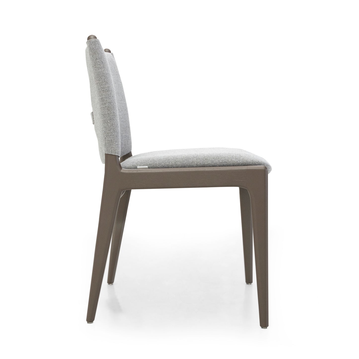 CAPPIO Dining Chair in Chocolate finish and Light Gray fabric