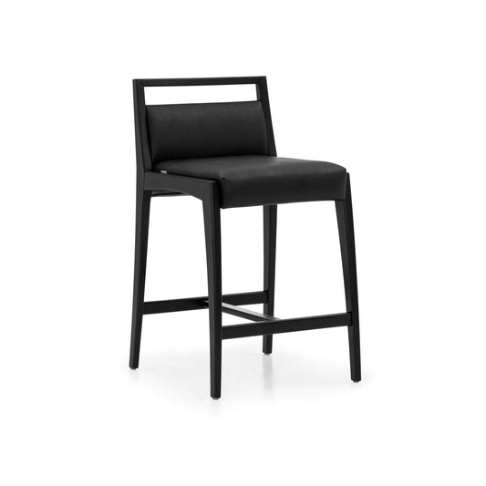 SOTTO Bar Stool in Black finish and Faux leather