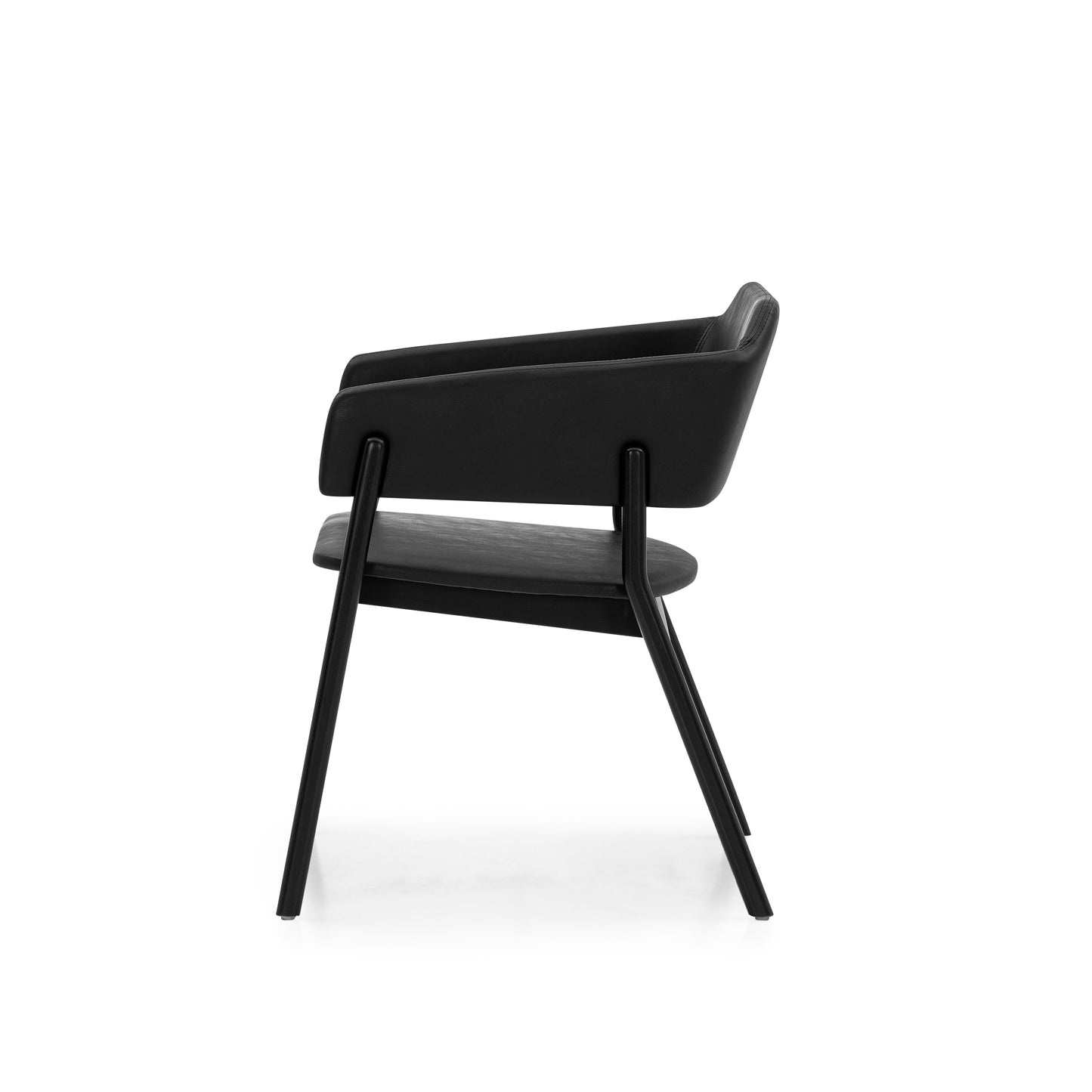 STUZI Dining Chair in Black finish and Faux Black leather