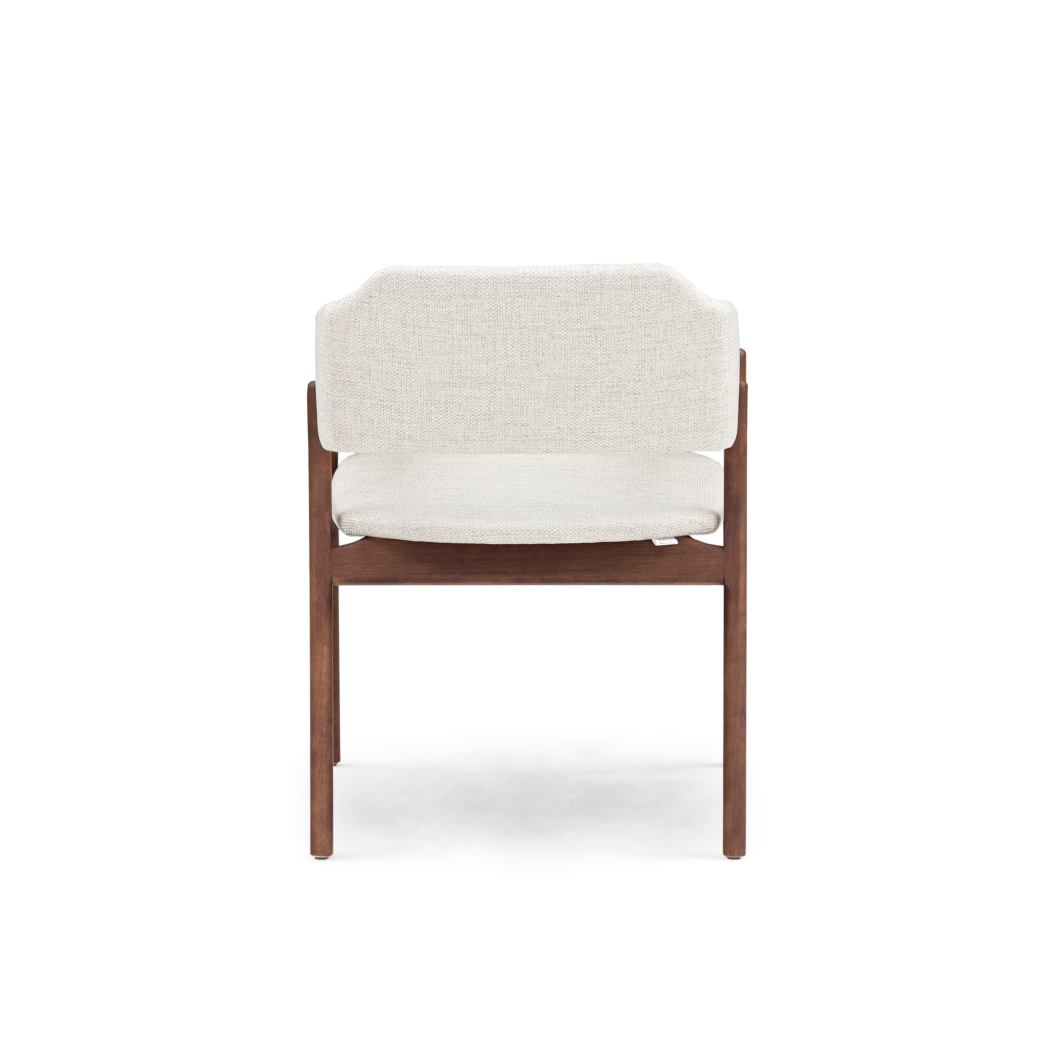 STUZI Dining Chair in Walnut and Beige fabric