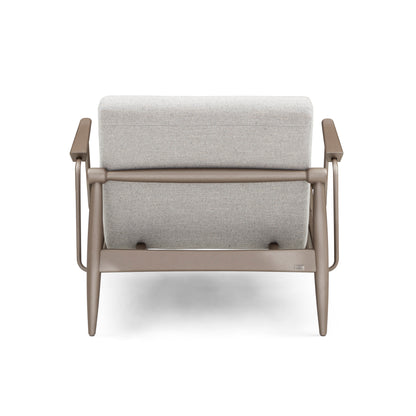 WIN Armchair in Chocolate and Gray Fabric